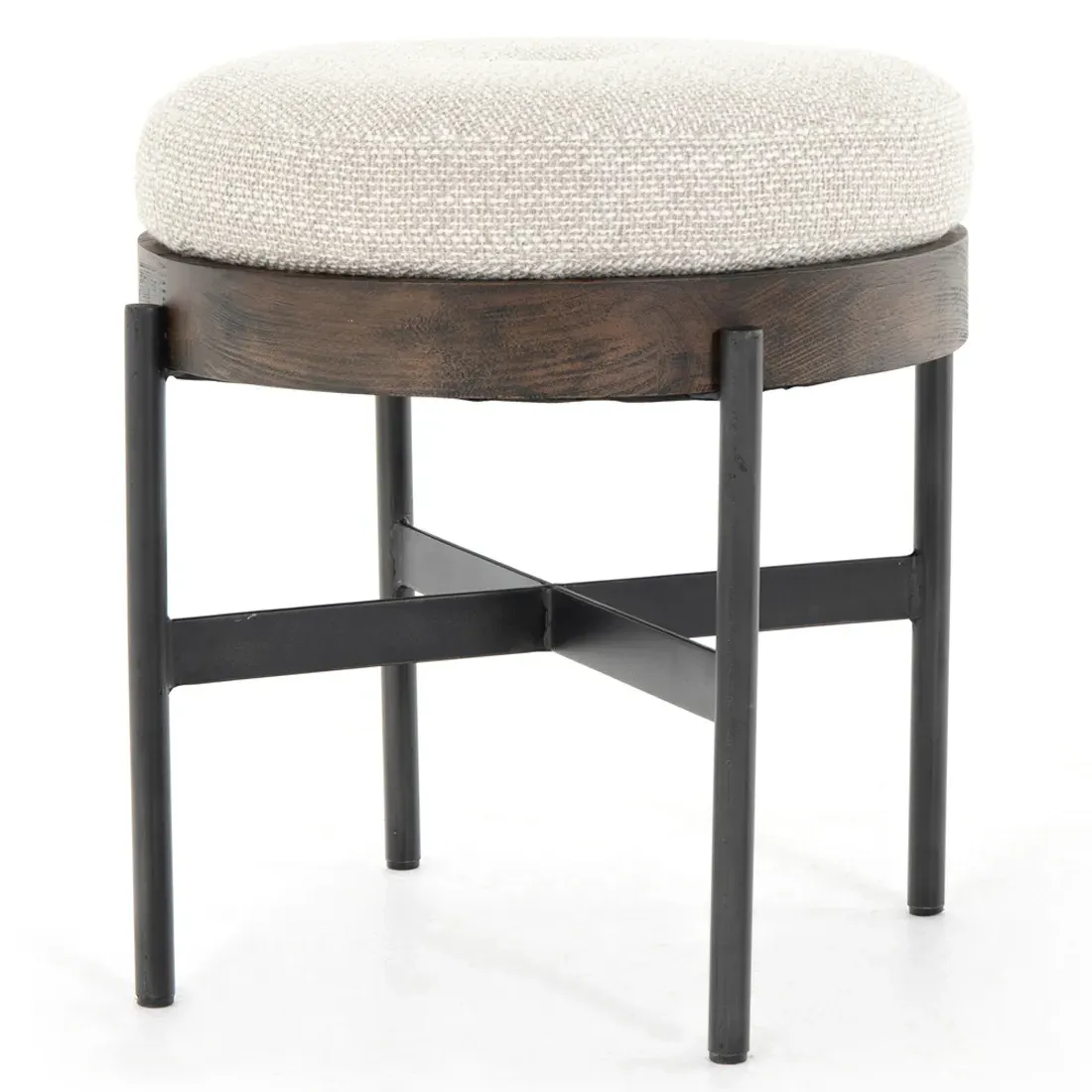 Eliza Small Round Stool - Cream, Beech Wood