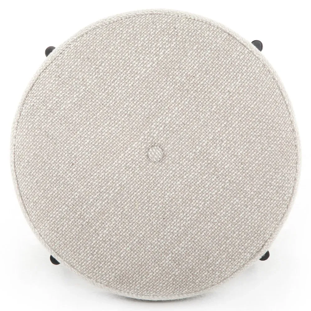 Eliza Small Round Stool - Cream, Beech Wood