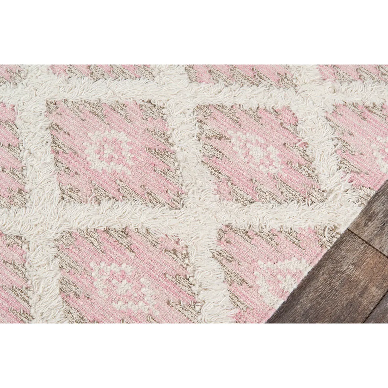 Ella Diamond Patterned Rug - Pink, Wool