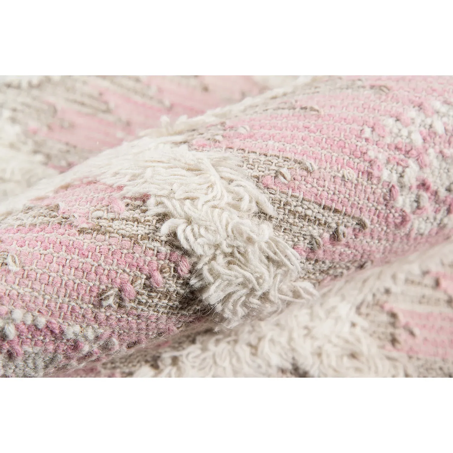 Ella Diamond Patterned Rug - Pink, Wool