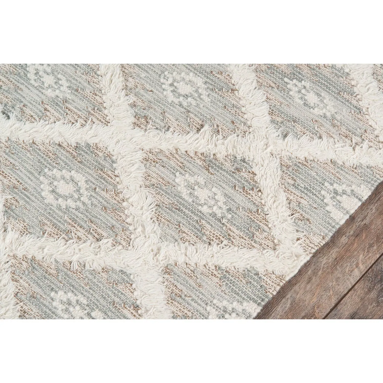 Ella Geometric Patterned Rug - Grey, Cotton