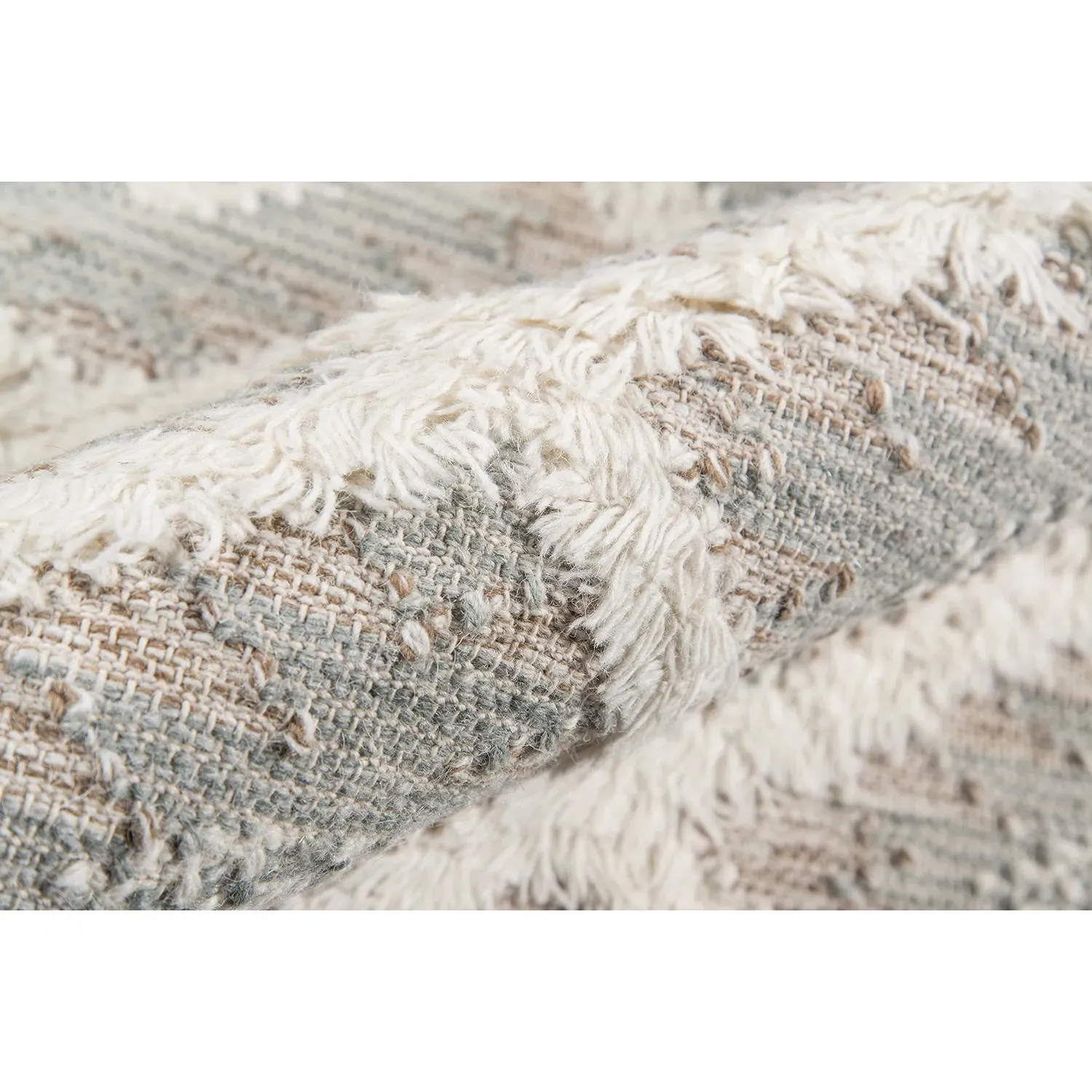 Ella Geometric Patterned Rug - Grey, Cotton