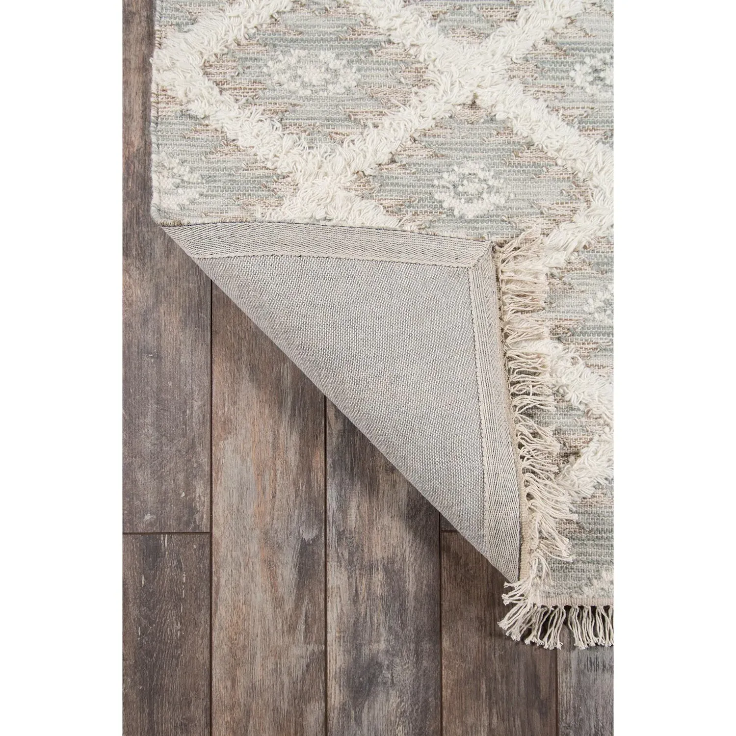 Ella Geometric Patterned Rug - Grey, Cotton