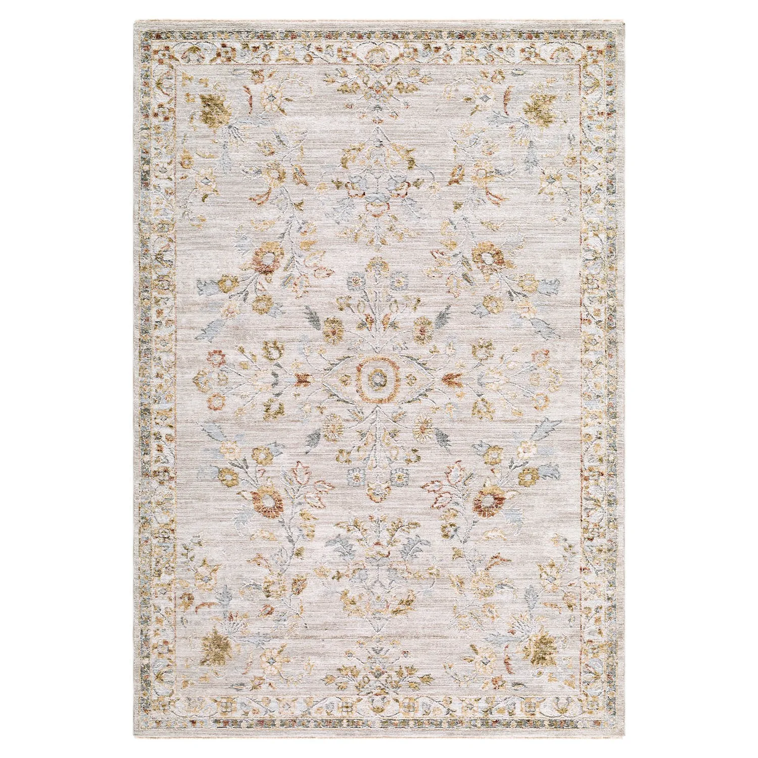 Ellara Sample Floral Patterned Rug - Cream, Polyester image