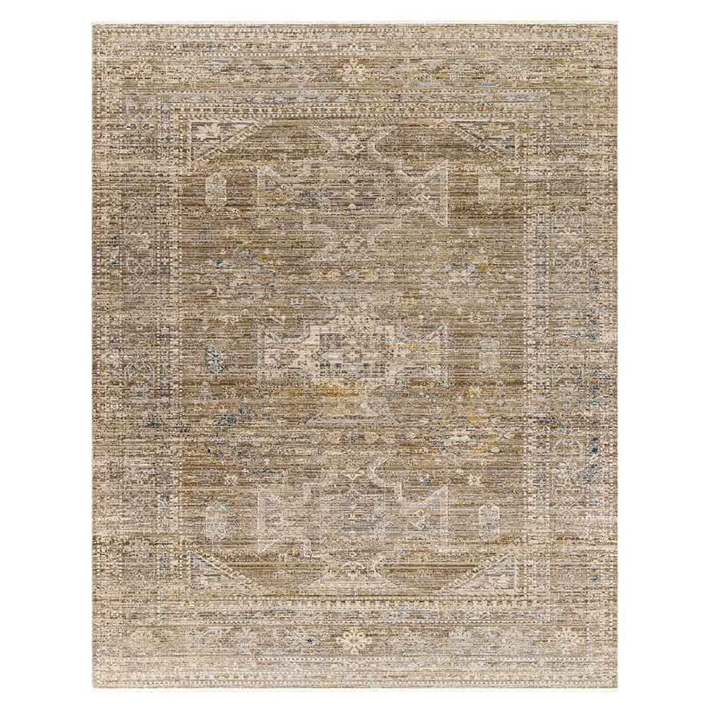 Elle Global Bazaar Oushak Patterned Indoor Outdoor Rug - Brown