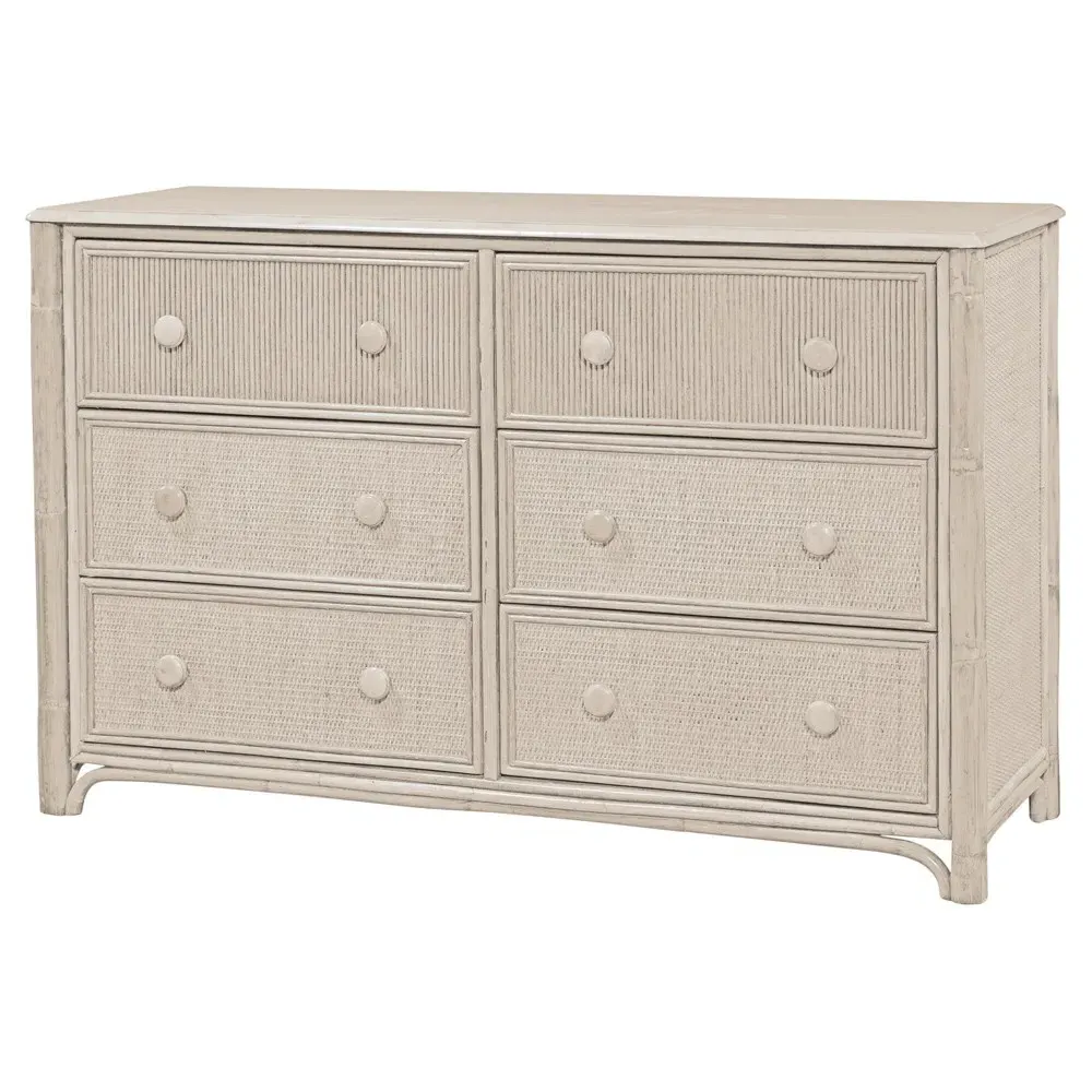Elliana Double Dresser - Cream, Rattan