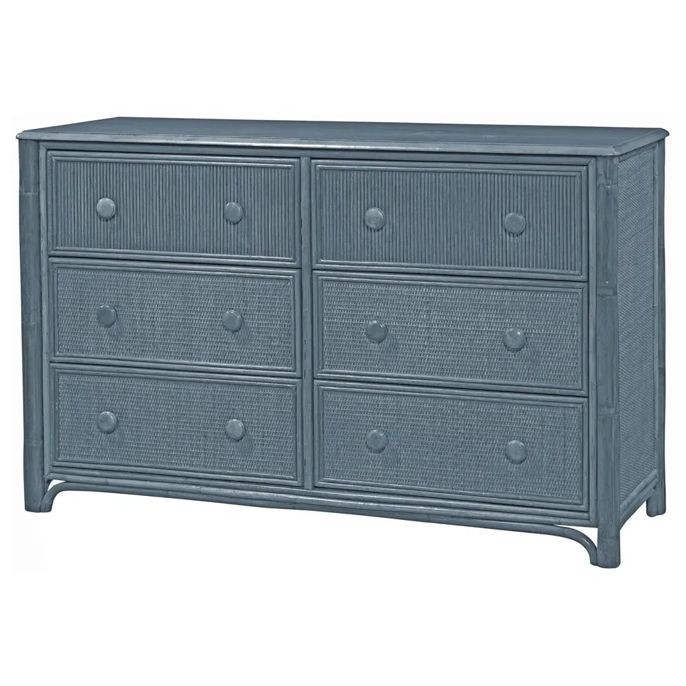 Elliana Double Dresser - Dark Blue, Rattan