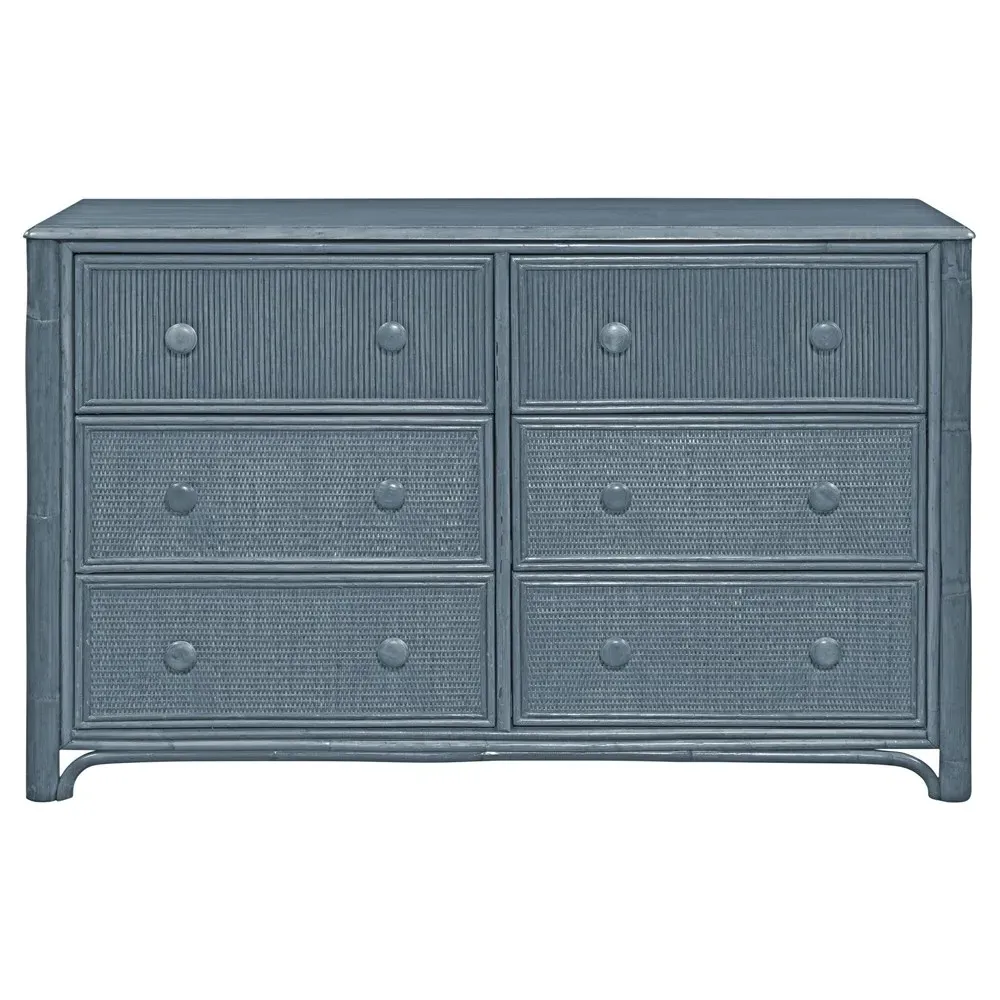 Elliana Double Dresser - Dark Blue, Rattan