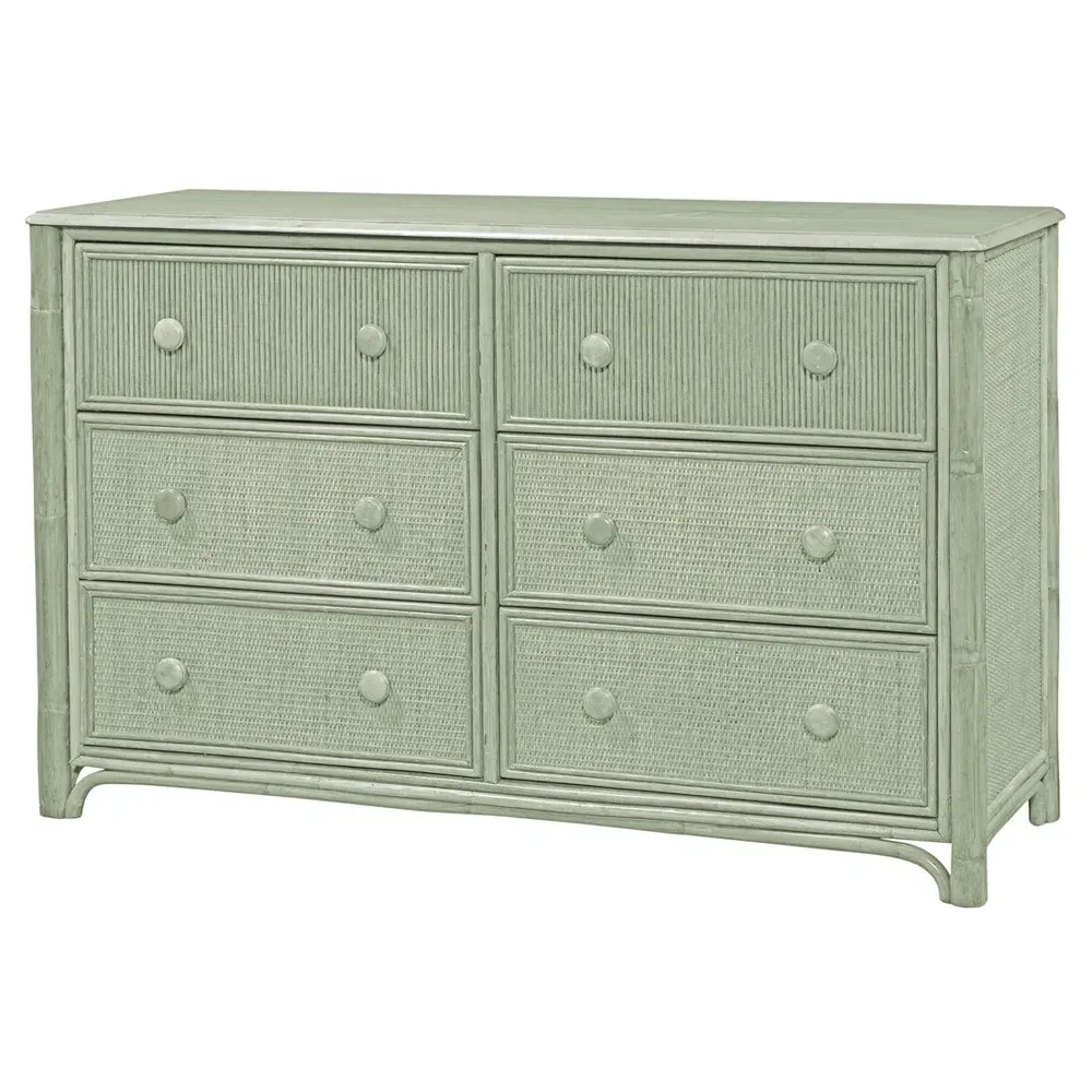 Elliana Double Dresser - Green, Rattan