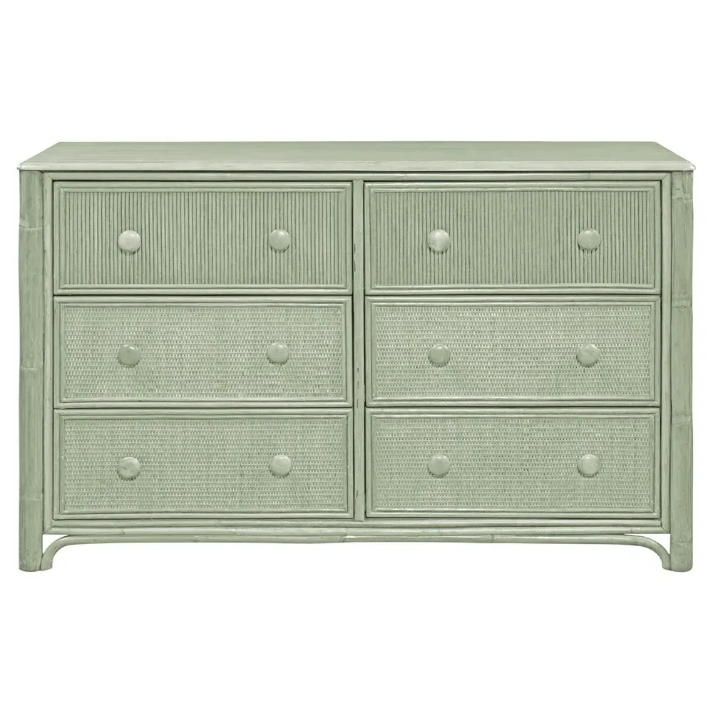 Elliana Double Dresser - Green, Rattan