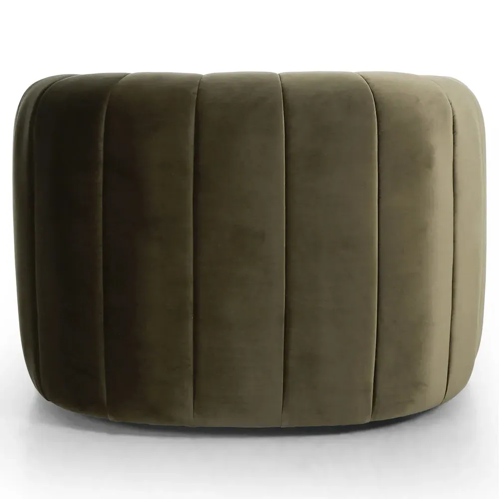 Elliana Swivel Chair - Olive Green, Velvet