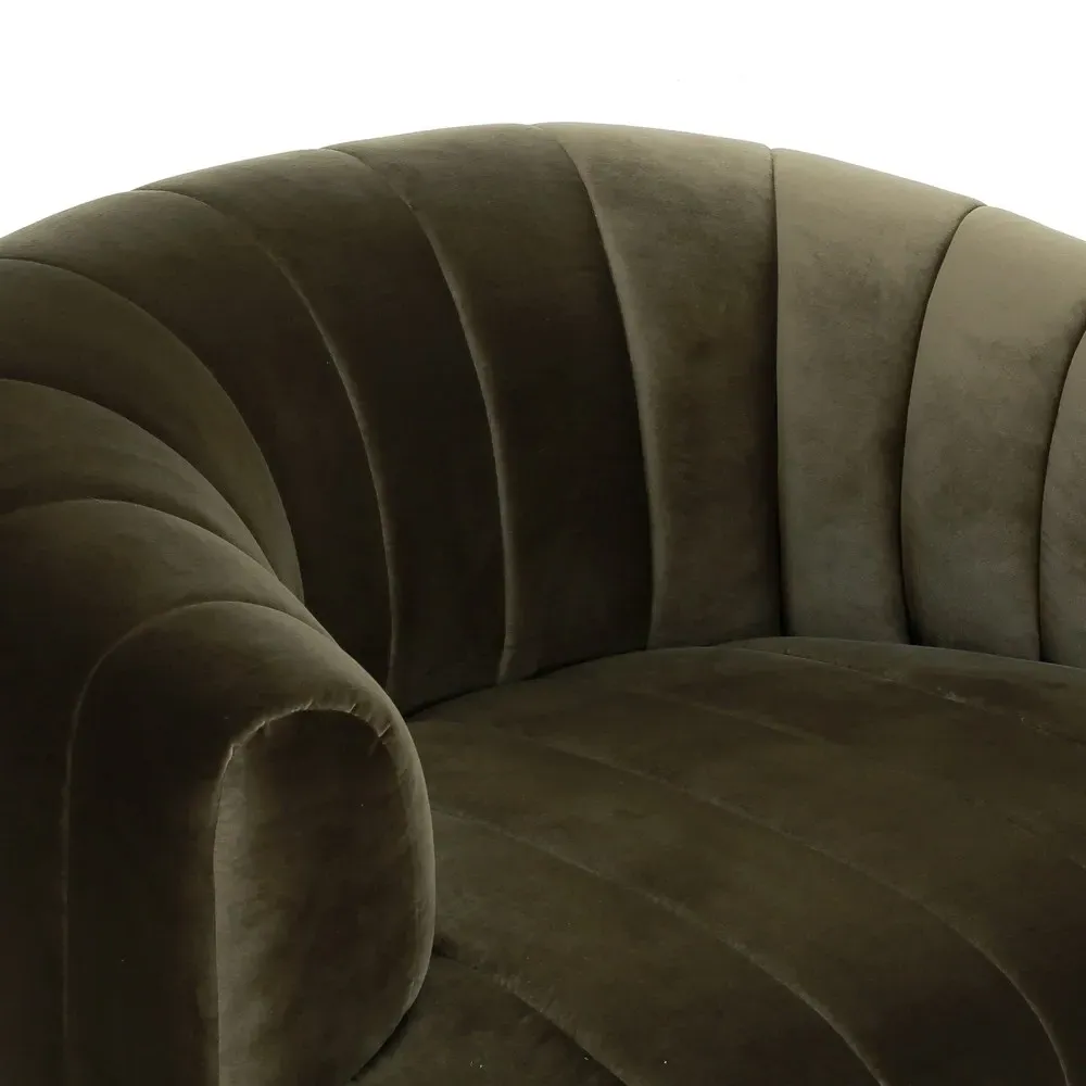Elliana Swivel Chair - Olive Green, Velvet