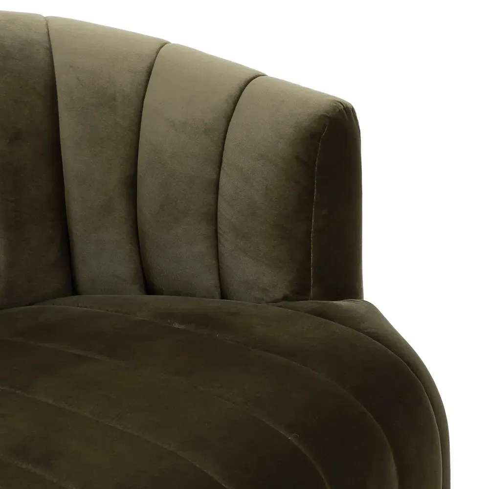 Elliana Swivel Chair - Olive Green, Velvet