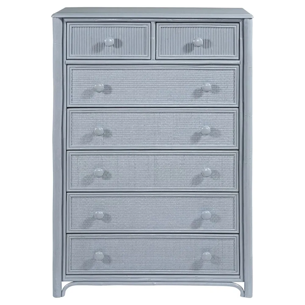 Elliana Tall Chest - Blue, Rattan image
