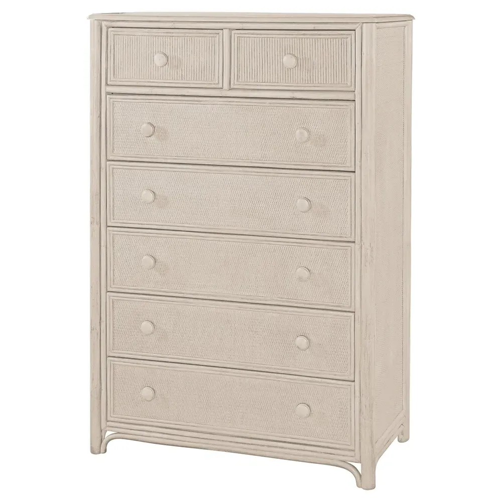 Elliana Tall Chest - Cream, Rattan