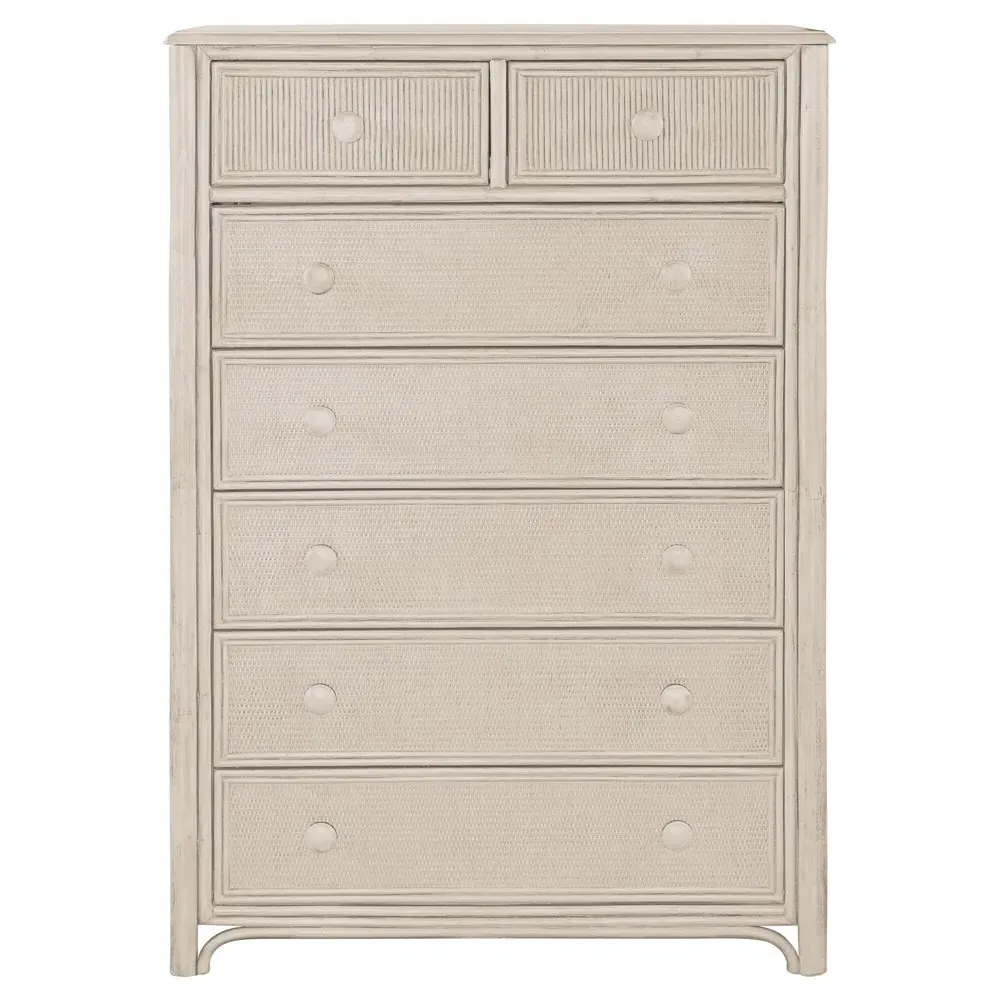 Elliana Tall Chest - Cream, Rattan