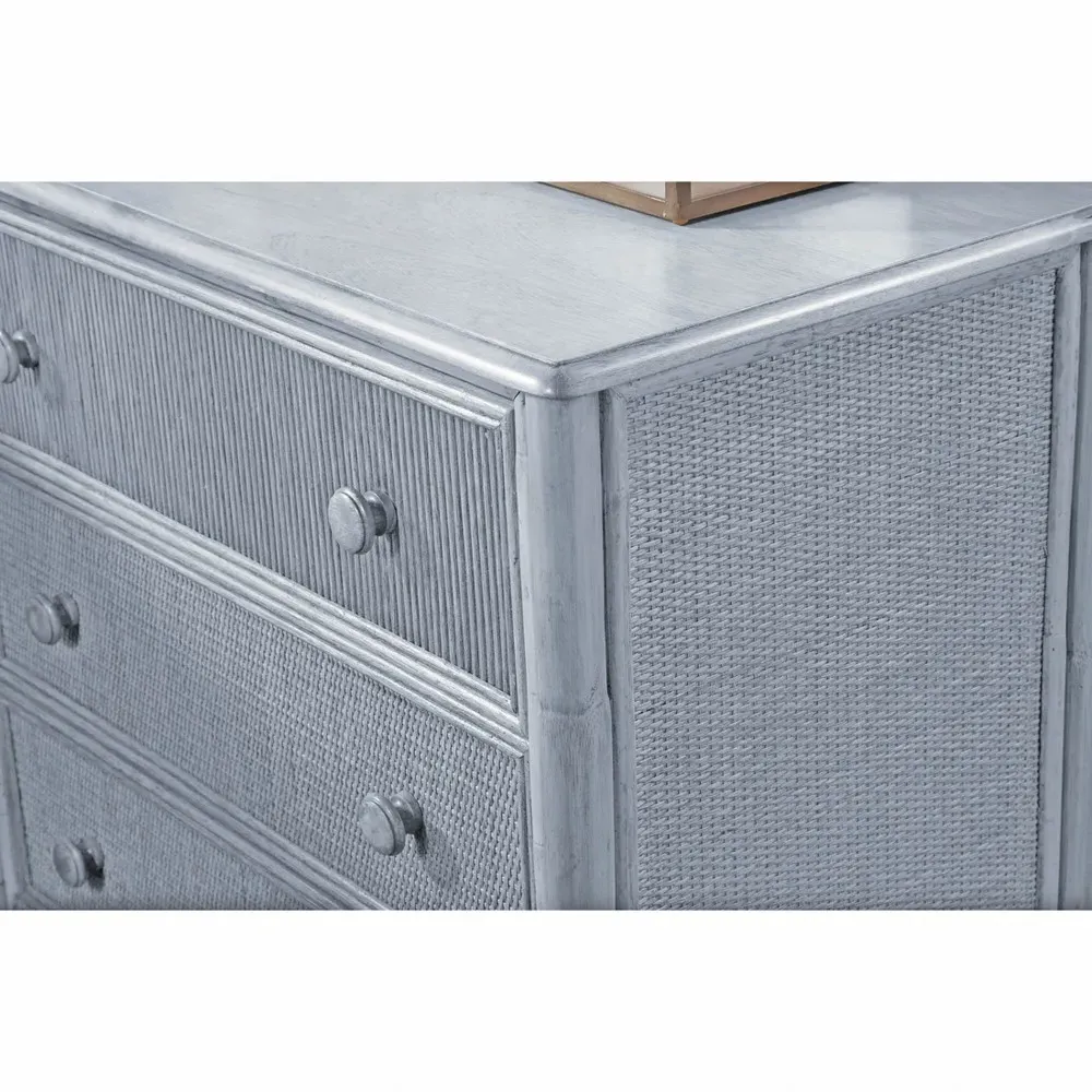 Elliana Woven Bachelor Chest - Blue, Rattan