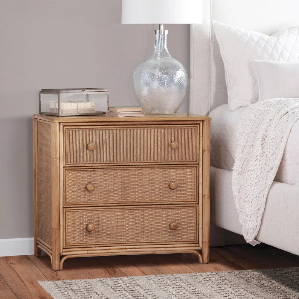 Elliana Woven Bachelor Chest - Brown, Rattan