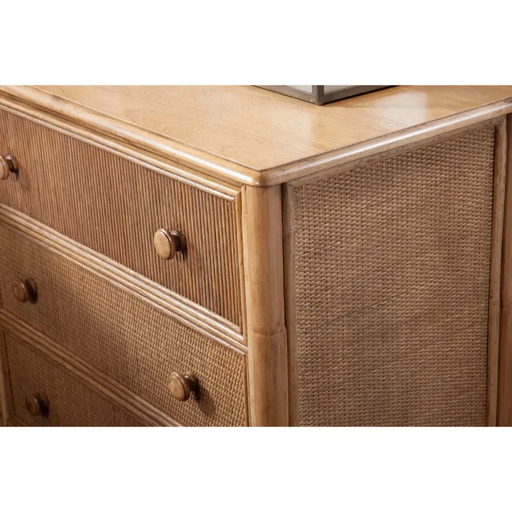 Elliana Woven Bachelor Chest - Brown, Rattan