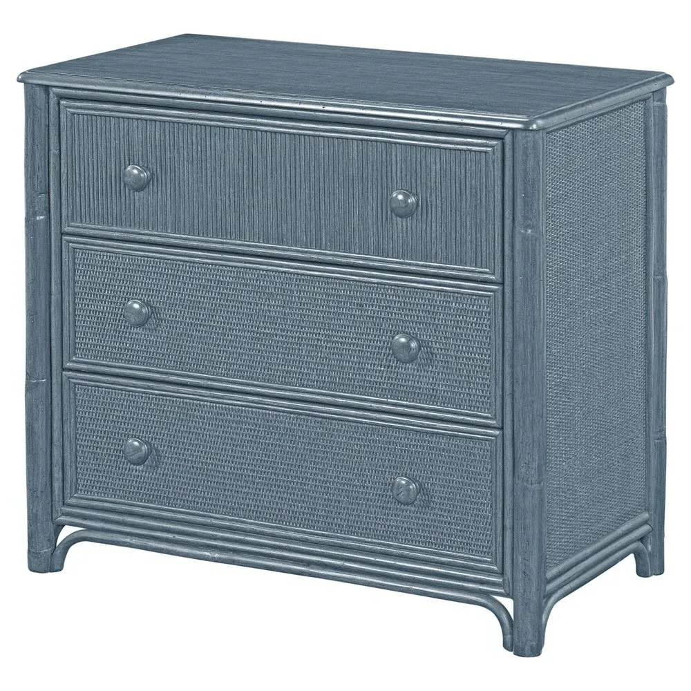 Elliana Woven Bachelor Chest - Dark Blue, Rattan