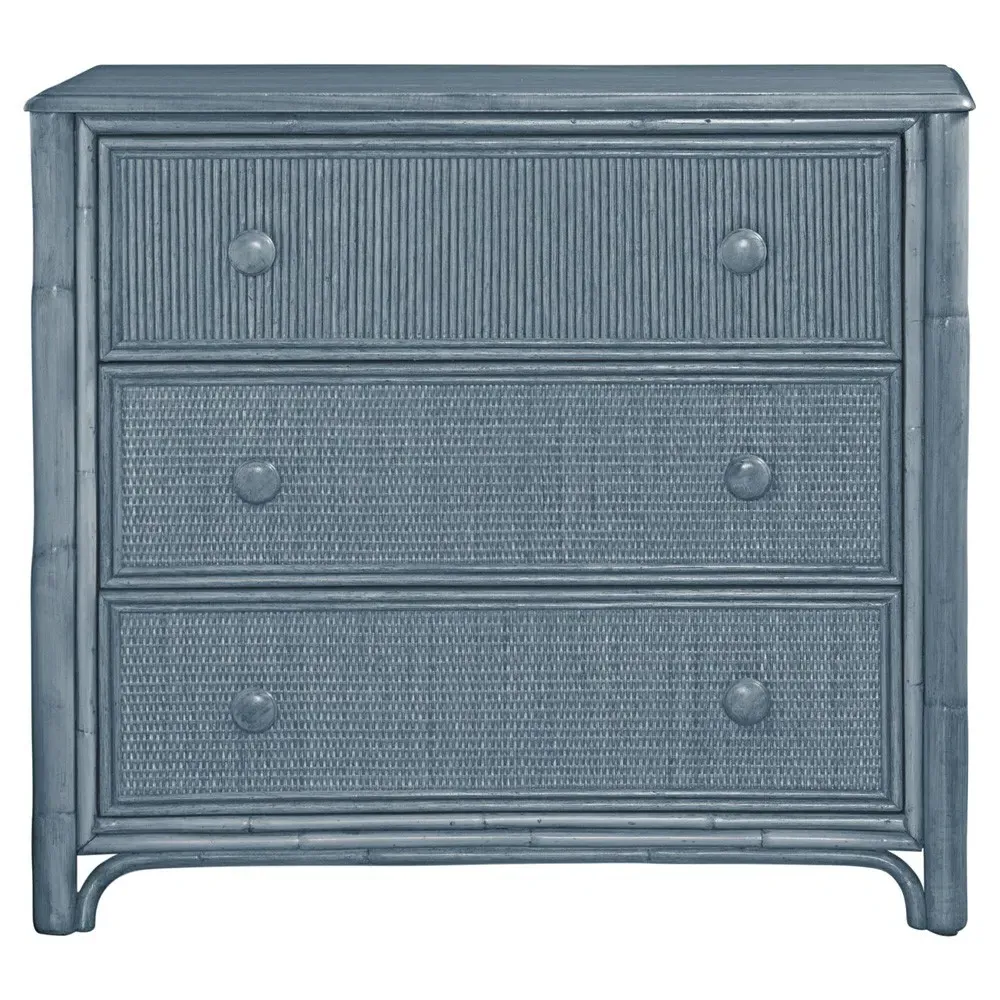 Elliana Woven Bachelor Chest - Dark Blue, Rattan