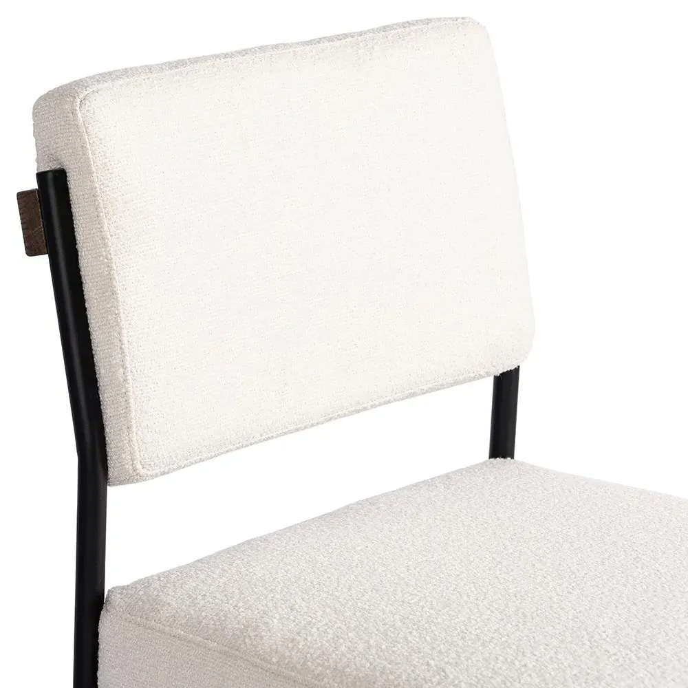 Ellie Bar Stool - White, Performance Fabric
