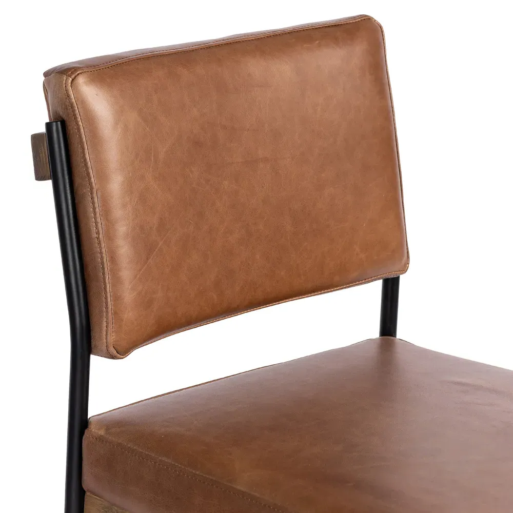 Ellie Counter Stool - Brown, Leather