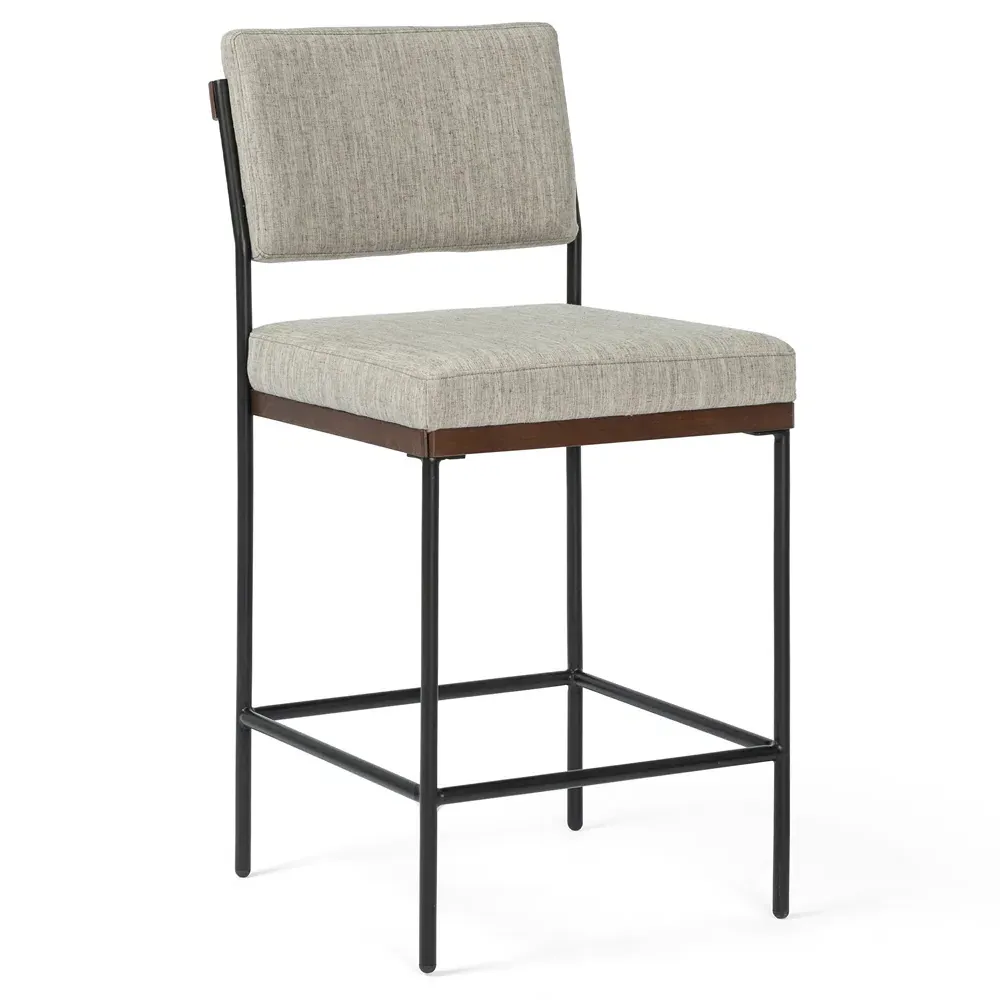 Ellie Counter Stool - Grey, Performance Fabric