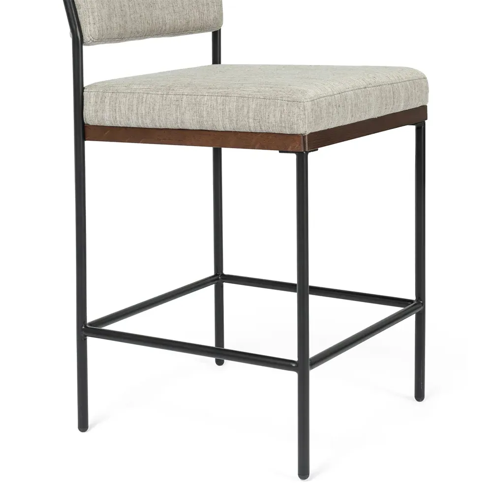 Ellie Counter Stool - Grey, Performance Fabric