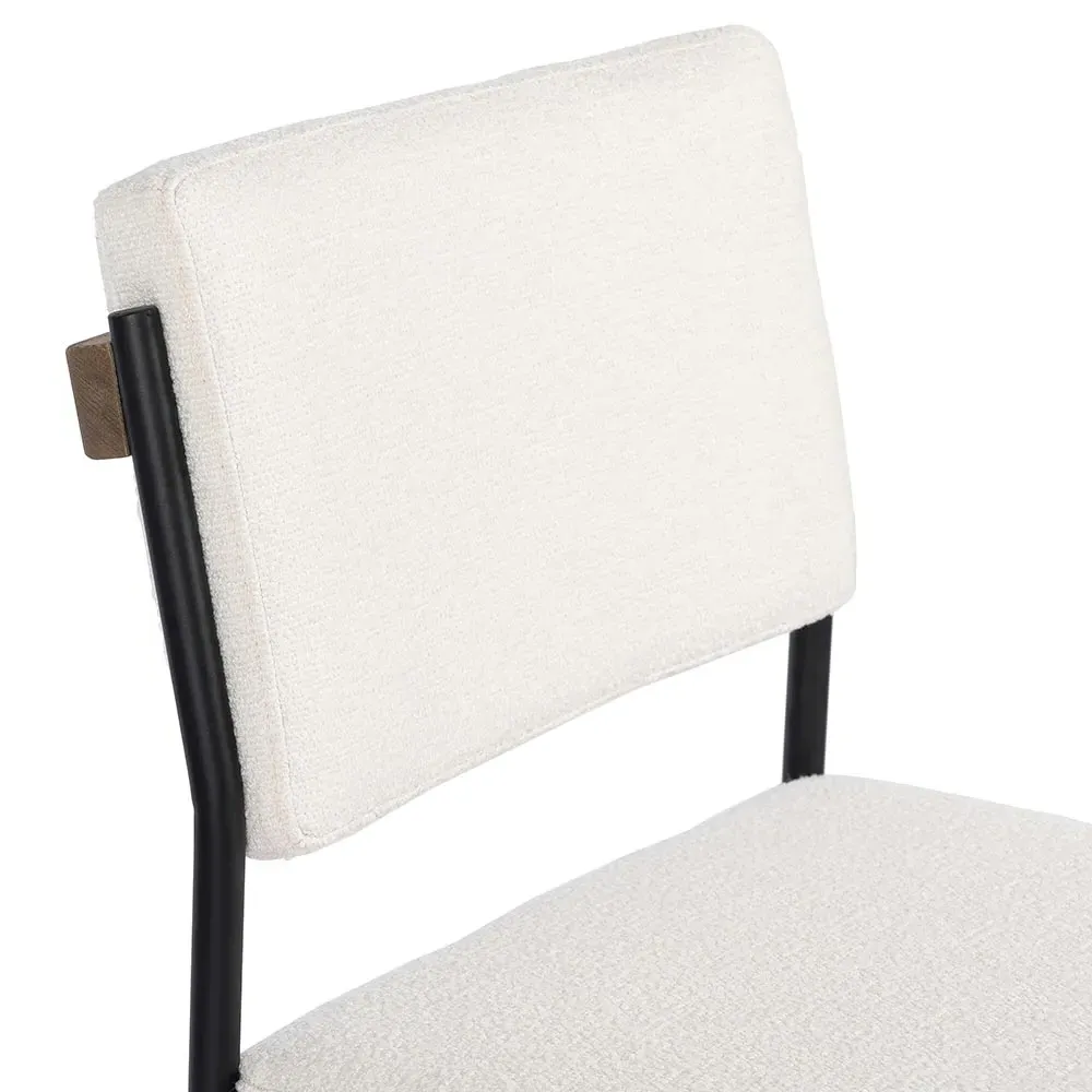 Ellie Counter Stool - White, Performance Fabric
