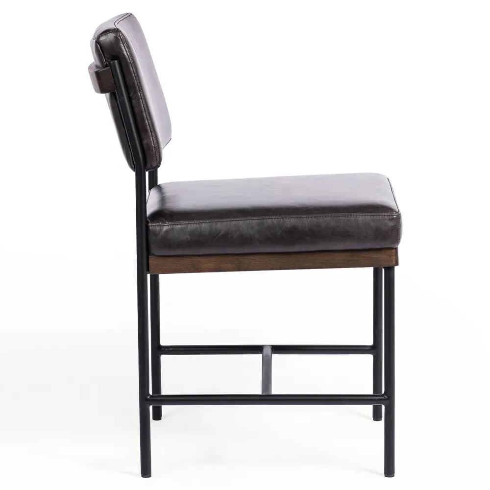 Ellie Dining Chair - Black, Leather