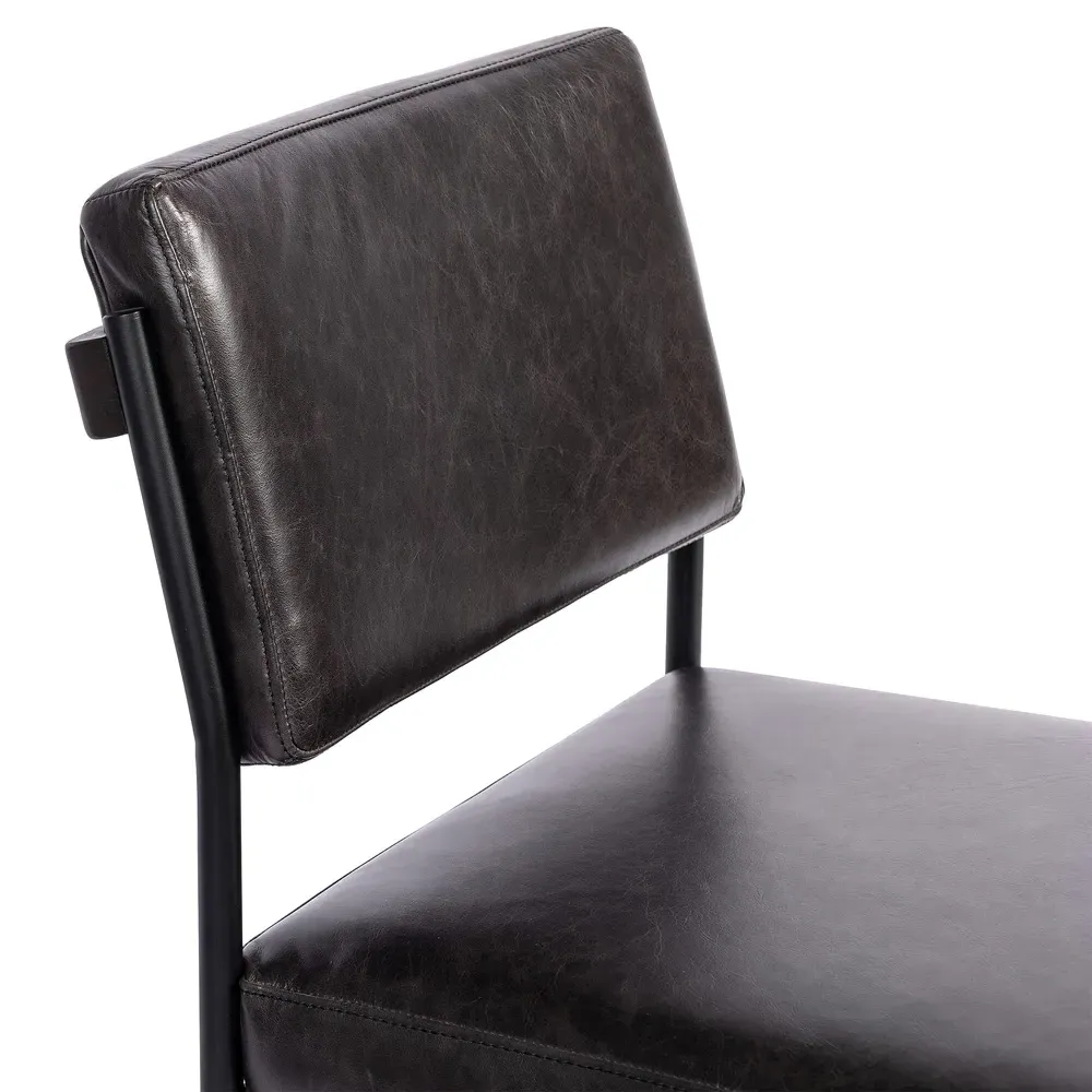 Ellie Dining Chair - Black, Leather