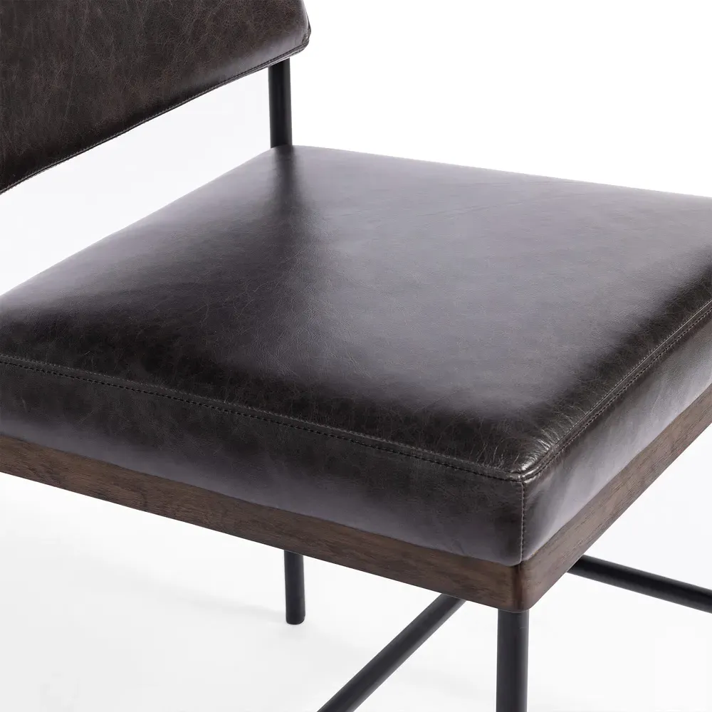 Ellie Dining Chair - Black, Leather