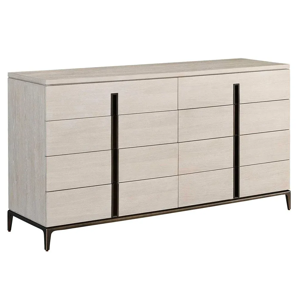 Ellie Double Dresser - Light Grey, Oak