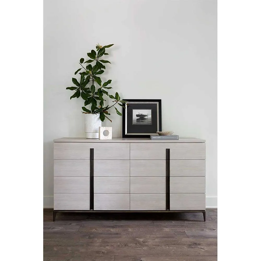 Ellie Double Dresser - Light Grey, Oak