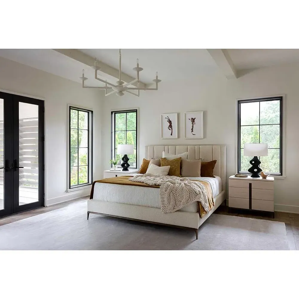 Ellie Nightstand - White Marble, Oak Wood