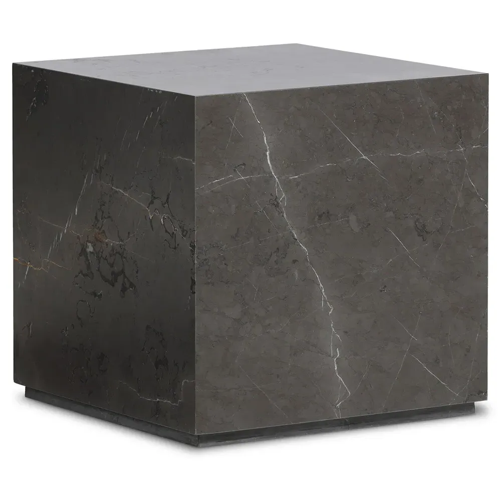 Ellie Square End Table - Grey, Marble