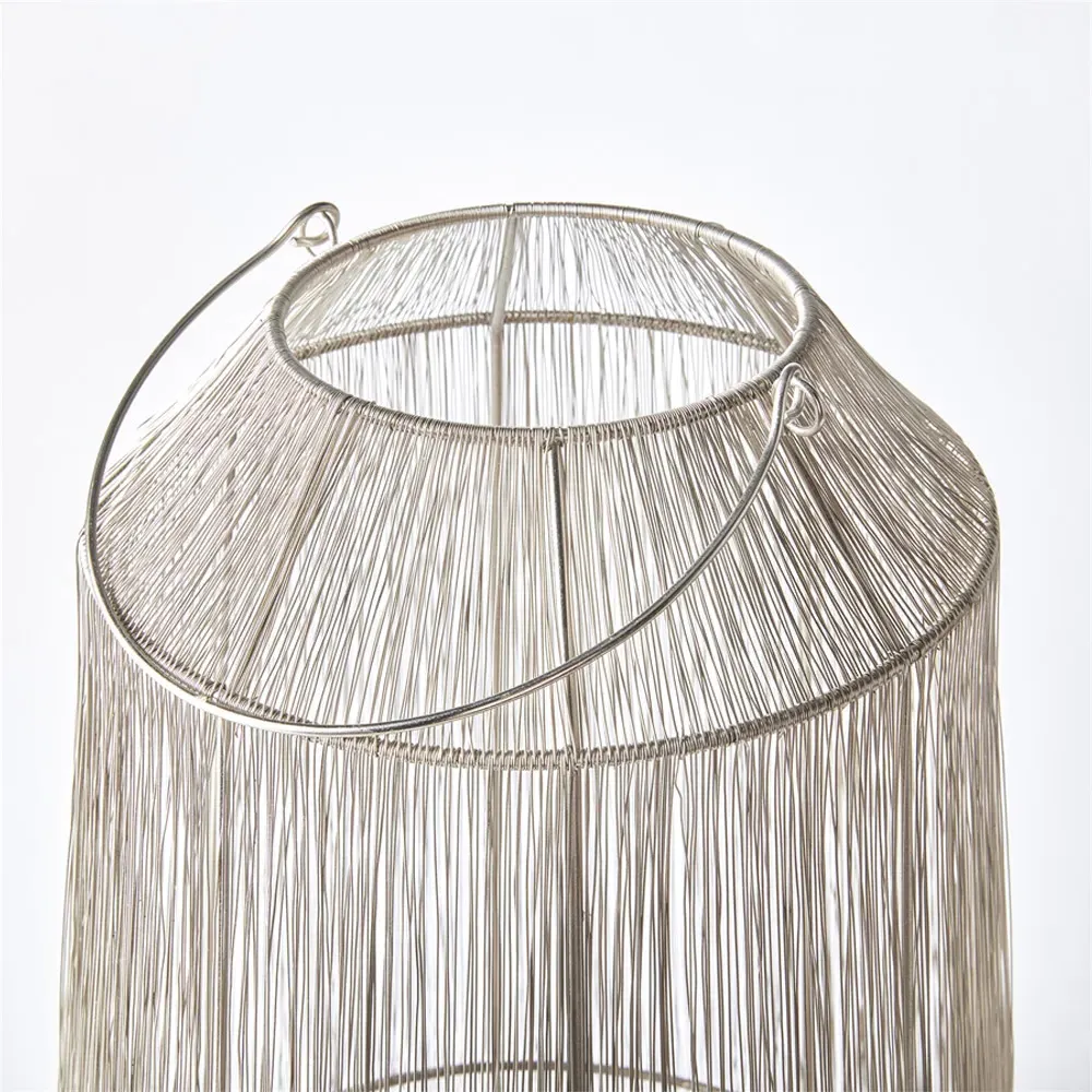 Elliot Large Lantern Candle Holder - Silver, Iron