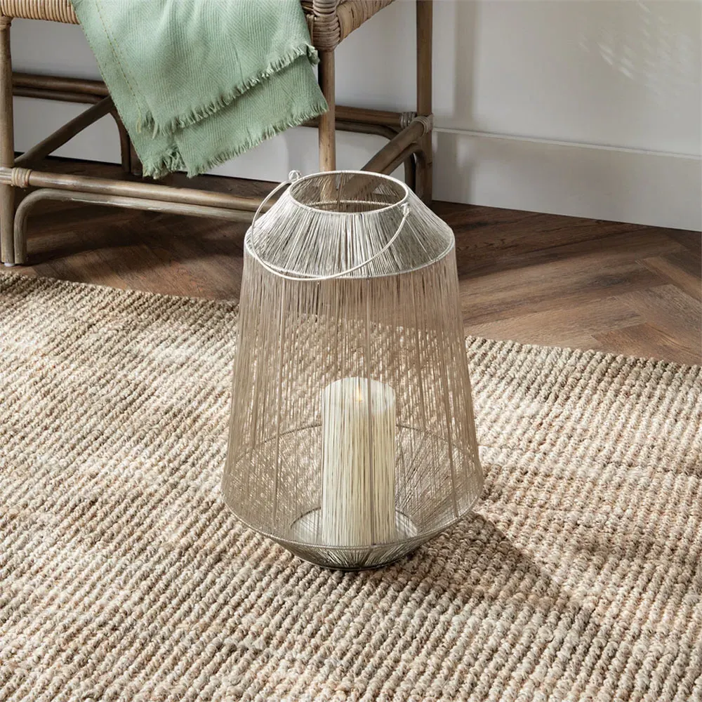 Elliot Large Lantern Candle Holder - Silver, Iron