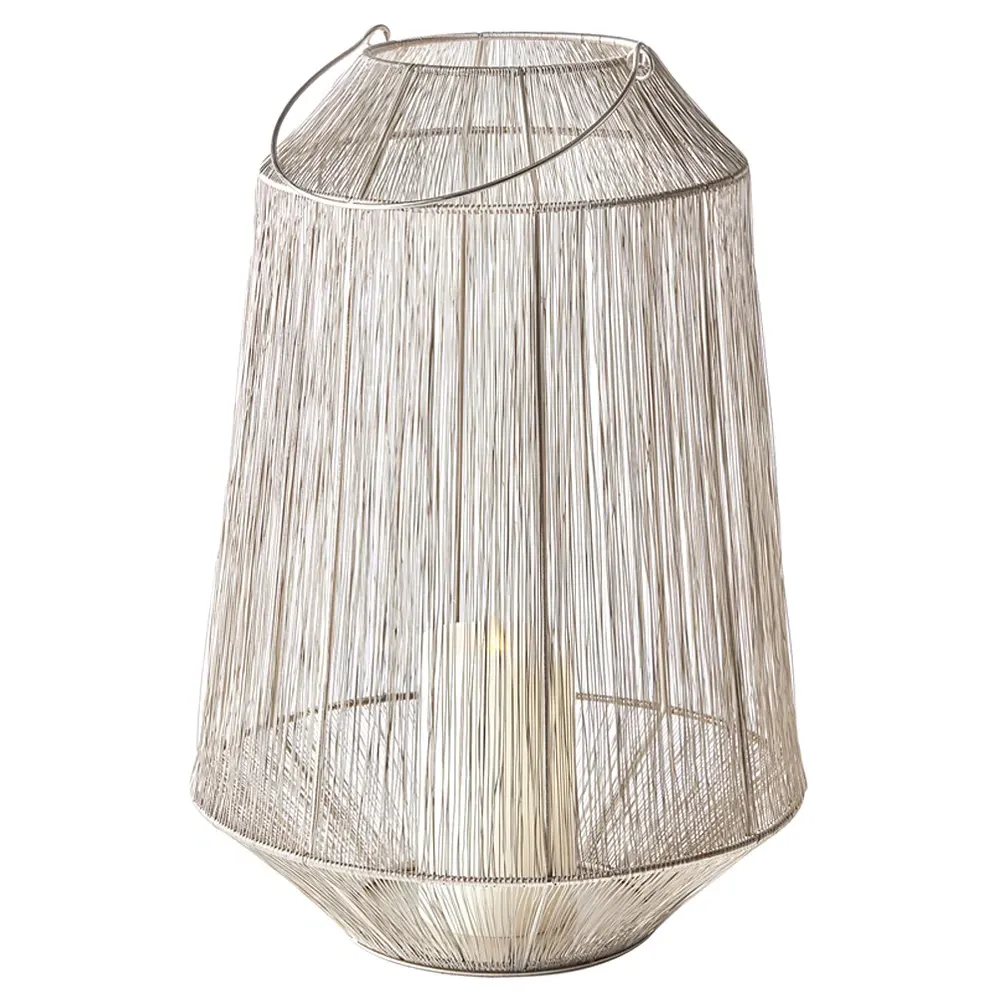 Elliot Large Lantern Candle Holder - Silver, Iron