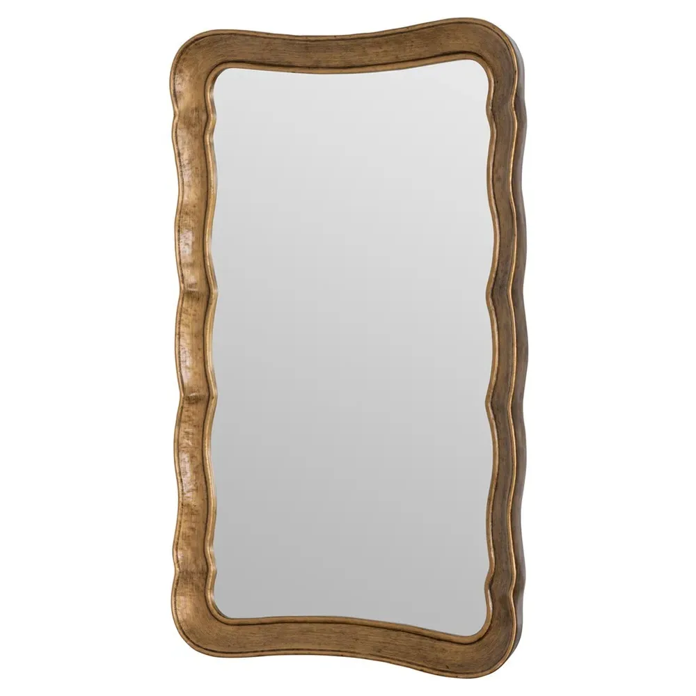 Elliren Wavy Frame Wall Mirror - Gold