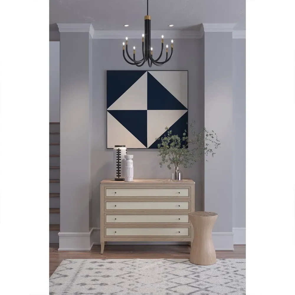 Ellis Bachelor Chest with Bone Inlay - Brown, Oak