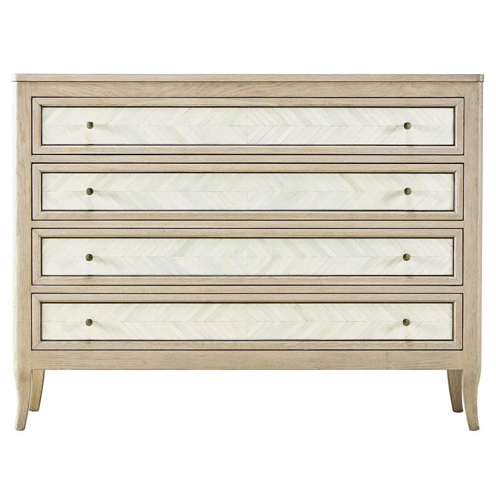 Ellis Bachelor Chest with Bone Inlay - Brown, Oak image