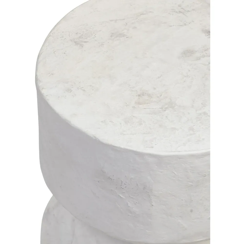 Ellory Round Outdoor Drink Table - Off White, Concrete