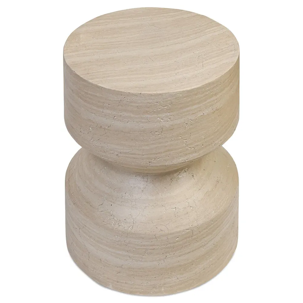 Ellory Round Outdoor Drink Table - Sand Beige, Concrete