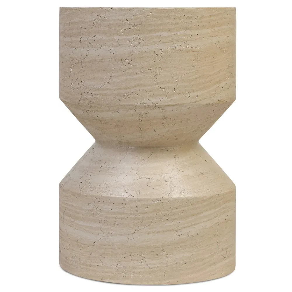 Ellory Round Outdoor Drink Table - Sand Beige, Concrete