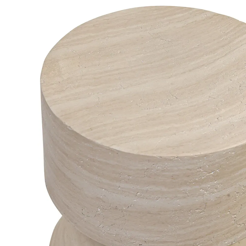 Ellory Round Outdoor Drink Table - Sand Beige, Concrete