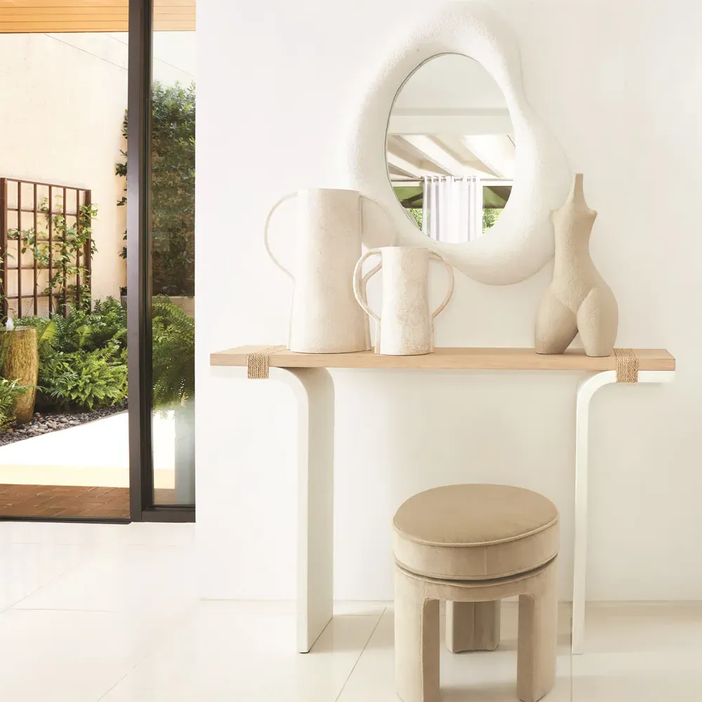 Elodie Extra Large Wall Mirror - White, Resin