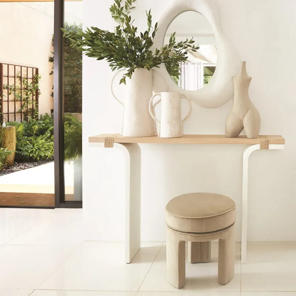 Elodie Extra Large Wall Mirror - White, Resin