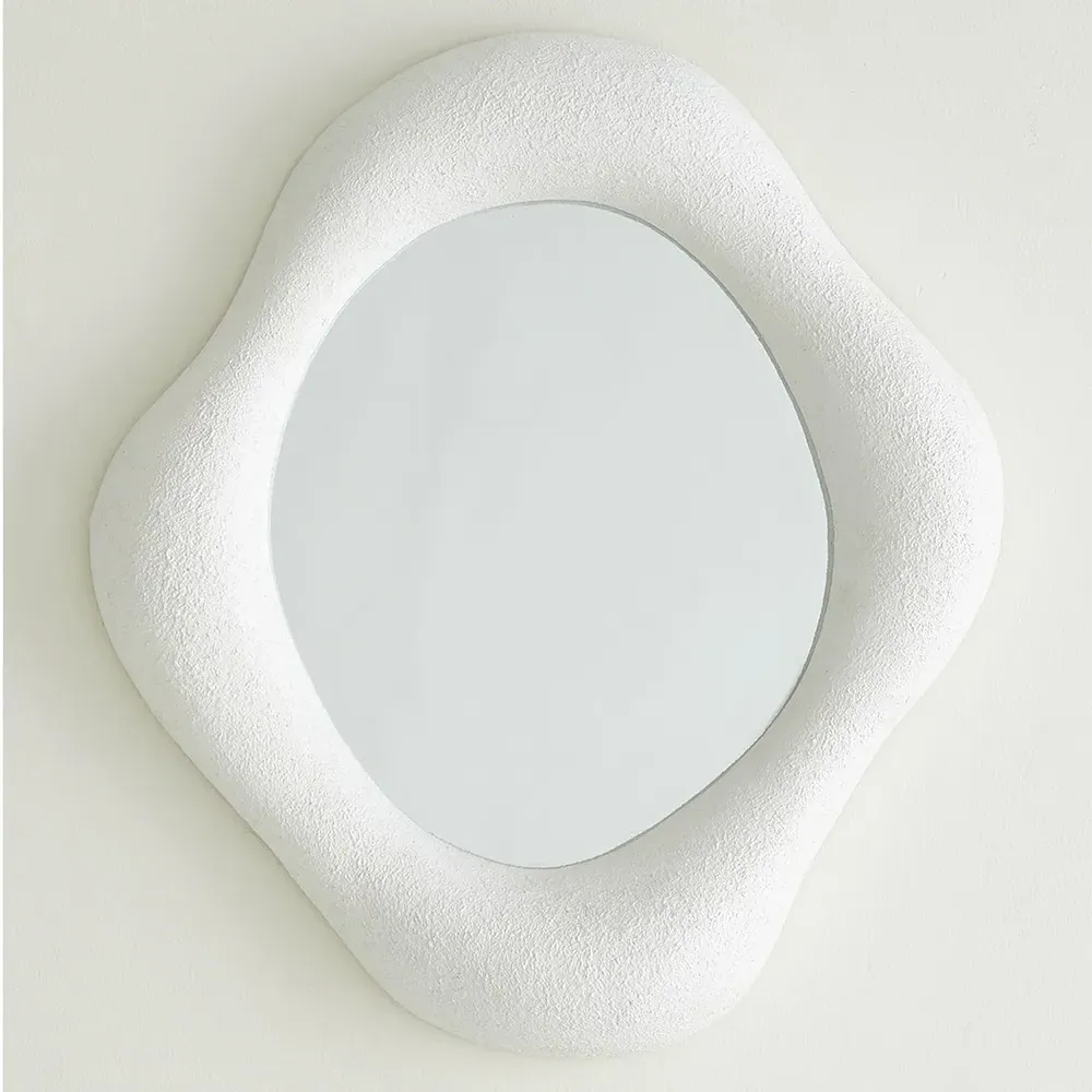 Elodie Large Wall Mirror - White, Resin